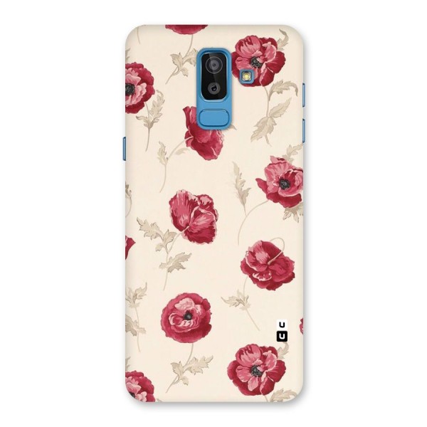 Red Rose Floral Art Back Case for Galaxy On8 (2018)