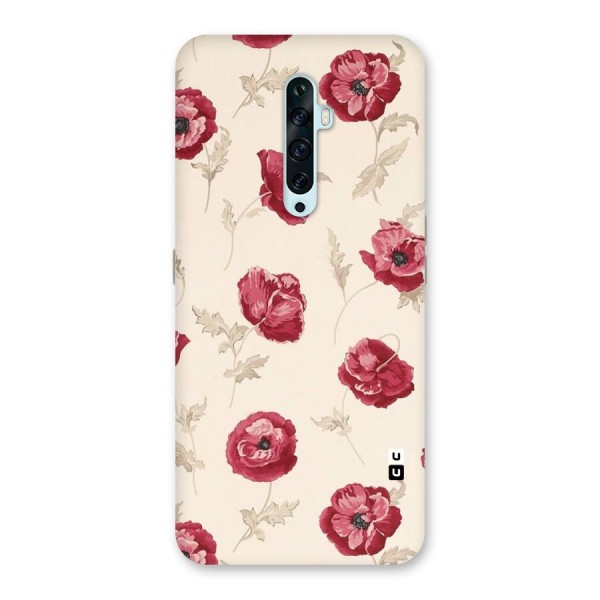 Red Rose Floral Art Back Case for Oppo Reno2 F
