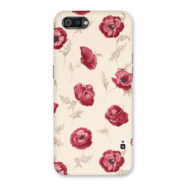 Red Rose Floral Art Back Case for Realme C2
