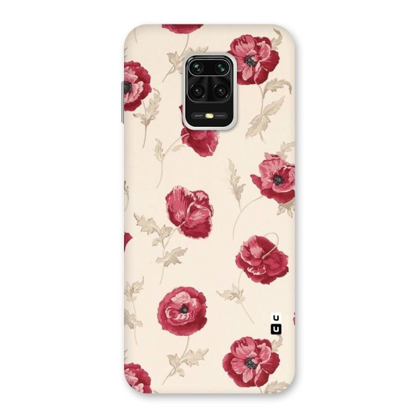 Red Rose Floral Art Back Case for Redmi Note 9 Pro
