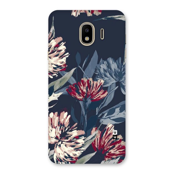 Red Rugged Floral Pattern Back Case for Galaxy J4