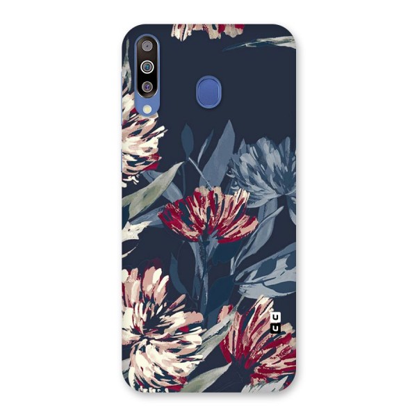Red Rugged Floral Pattern Back Case for Galaxy M30