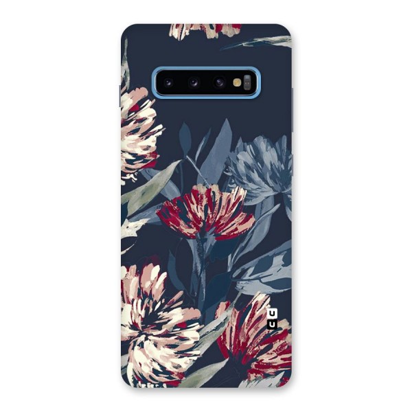 Red Rugged Floral Pattern Back Case for Galaxy S10 Plus