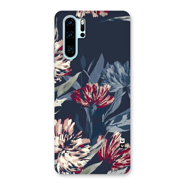Red Rugged Floral Pattern Back Case for Huawei P30 Pro