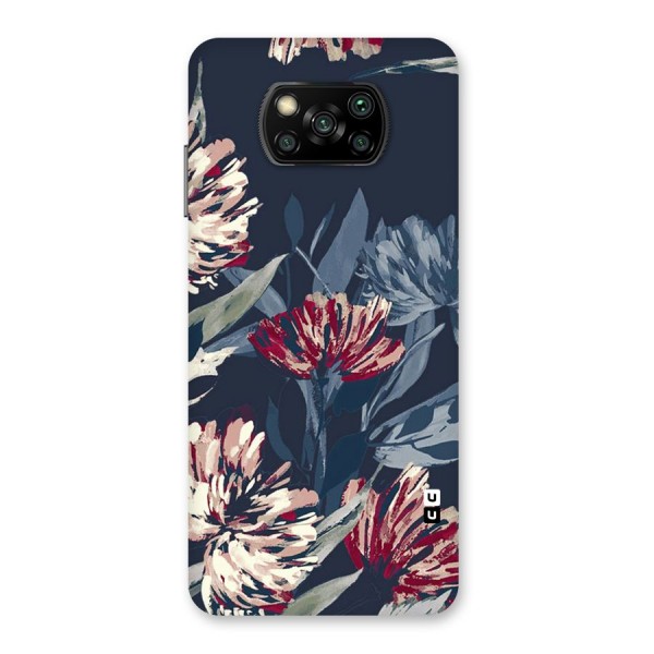 Red Rugged Floral Pattern Back Case for Poco X3