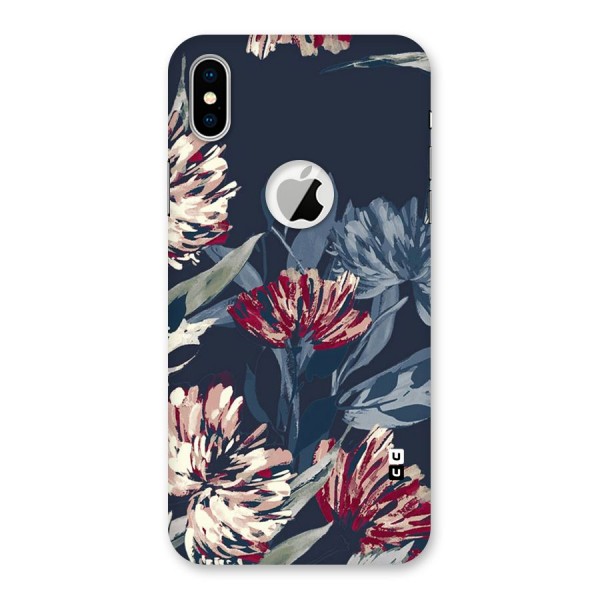 Red Rugged Floral Pattern Back Case for iPhone X Logo Cut