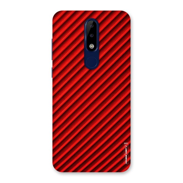 Red Rugged Stripes Back Case for Nokia 5.1 Plus