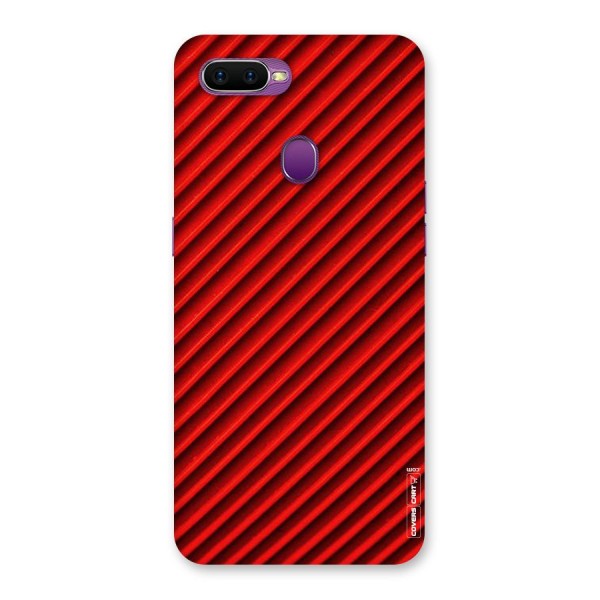 Red Rugged Stripes Back Case for Oppo F9
