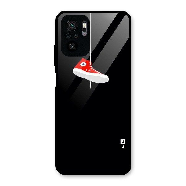 Red Shoe Hanging Glass Back Case for Redmi Note 10