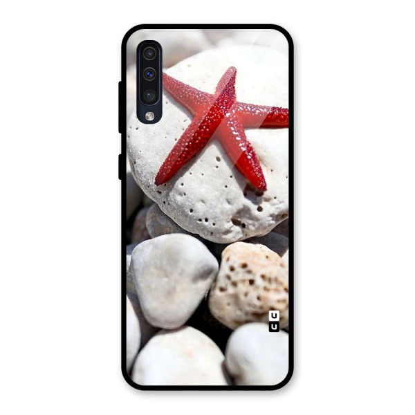 Red Star Fish Glass Back Case for Galaxy A50