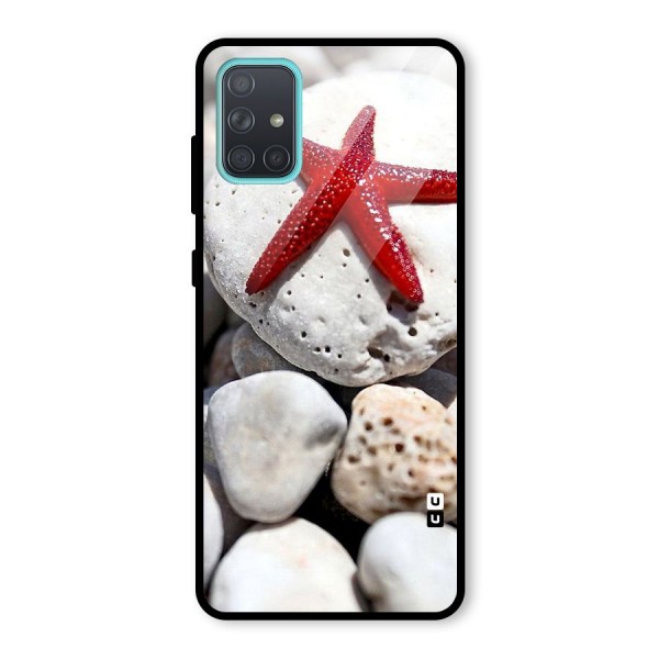 Red Star Fish Glass Back Case for Galaxy A71