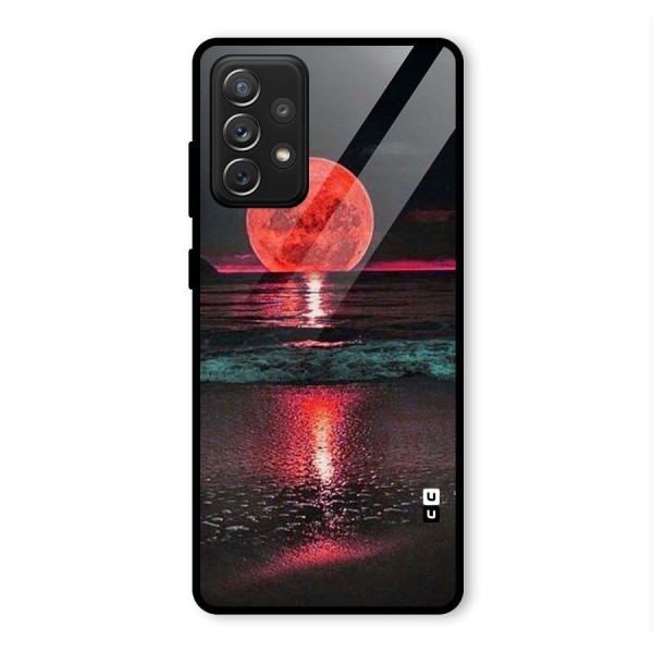 Red Sun Ocean Glass Back Case for Galaxy A72