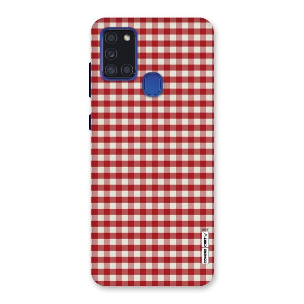 Red White Check Back Case for Galaxy A21s