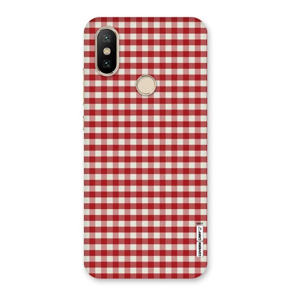 Red White Check Back Case for Mi A2