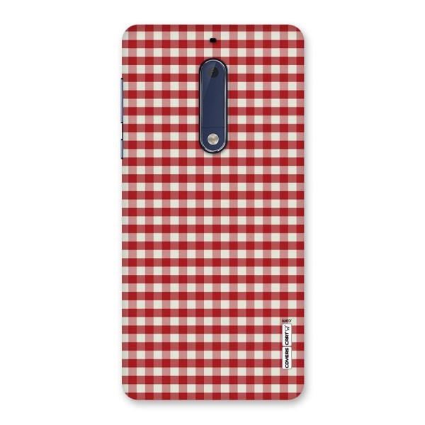 Red White Check Back Case for Nokia 5
