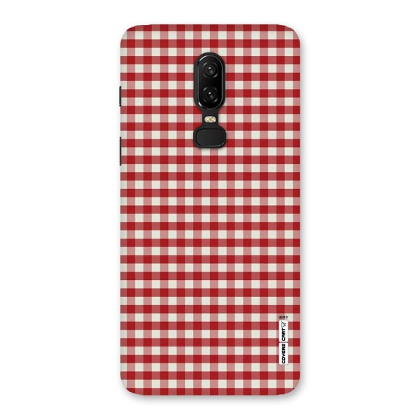 Red White Check Back Case for OnePlus 6