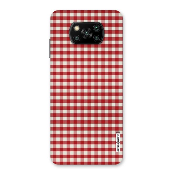 Red White Check Back Case for Poco X3