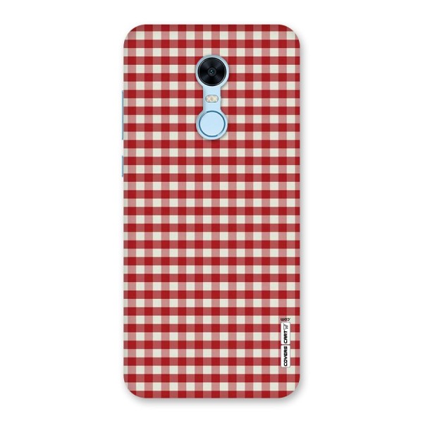 Red White Check Back Case for Redmi Note 5