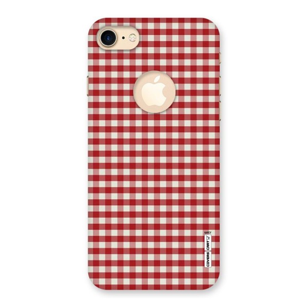 Red White Check Back Case for iPhone 7 Logo Cut