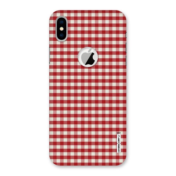 Red White Check Back Case for iPhone X Logo Cut