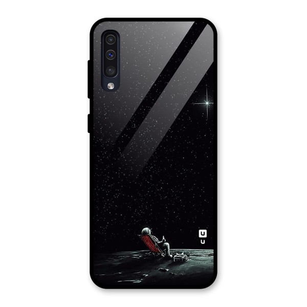 Resting Spaceman Face Glass Back Case for Galaxy A30s