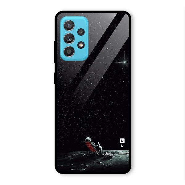 Resting Spaceman Face Glass Back Case for Galaxy A52s 5G