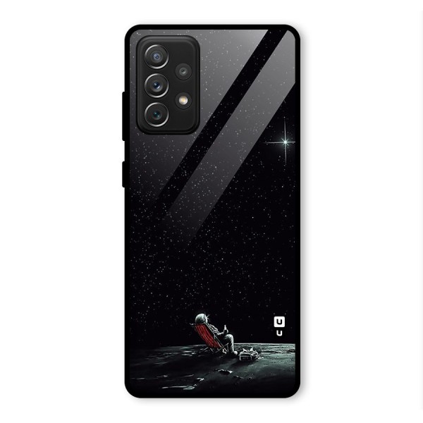 Resting Spaceman Face Glass Back Case for Galaxy A72