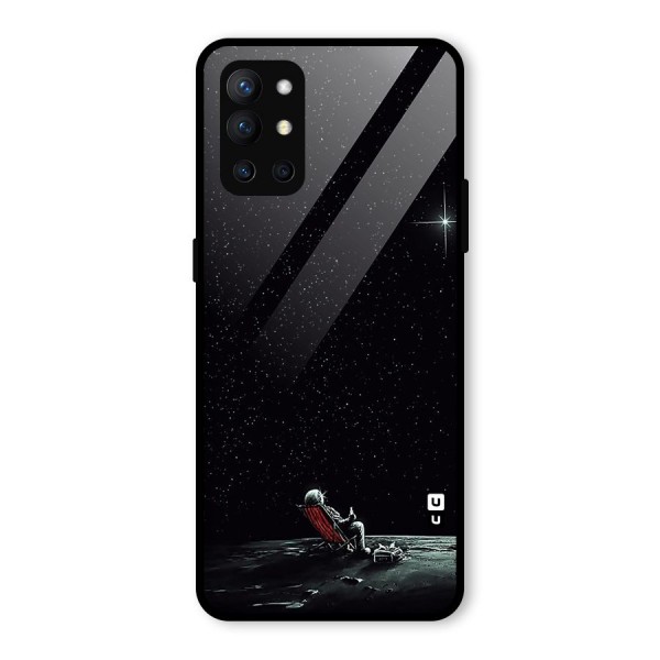 Resting Spaceman Face Glass Back Case for OnePlus 9R