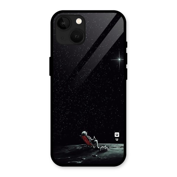 Resting Spaceman Face Glass Back Case for iPhone 13