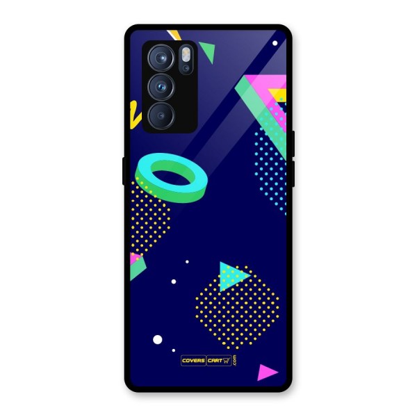 Retro Abstract Glass Back Case for Oppo Reno6 Pro 5G