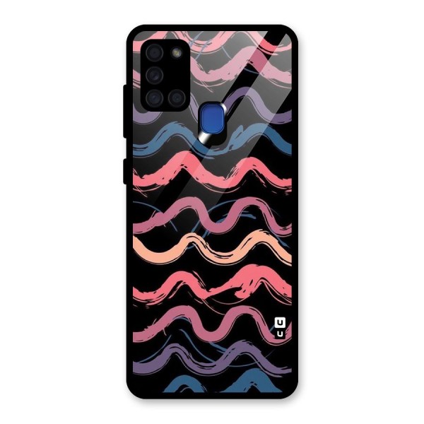 Ribbon Art Glass Back Case for Galaxy A21s