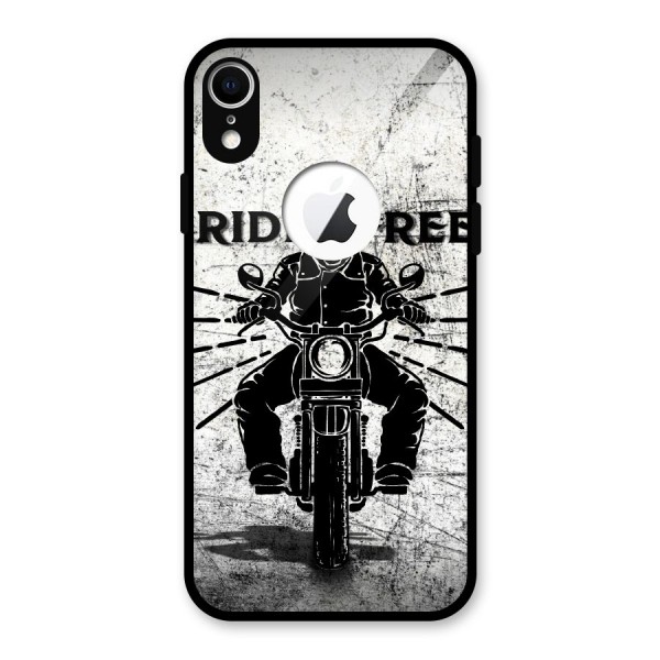 Ride Free Glass Back Case for iPhone XR Logo Cut