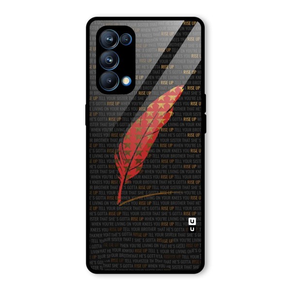 Rise Up Feather Glass Back Case for Oppo Reno5 Pro 5G