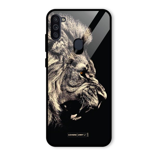Roaring Lion Glass Back Case for Galaxy M11