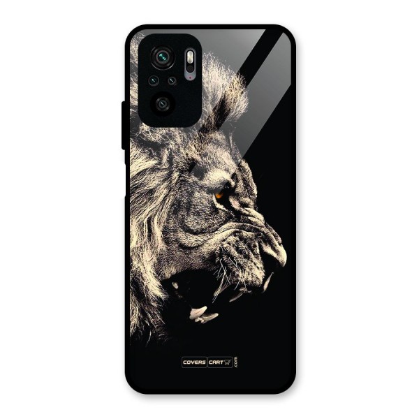 Roaring Lion Glass Back Case for Redmi Note 10