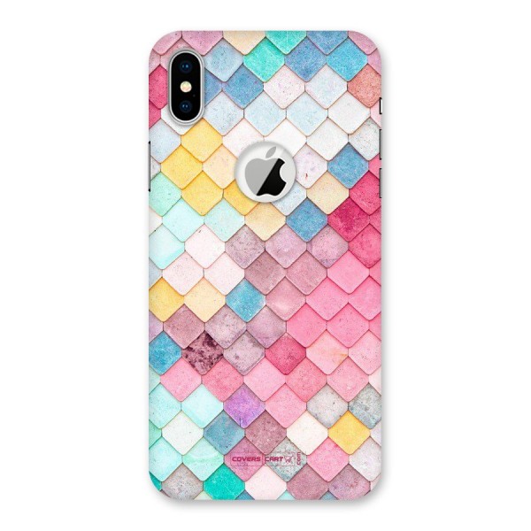 Rocks Pattern Design Back Case for iPhone X Logo Cut