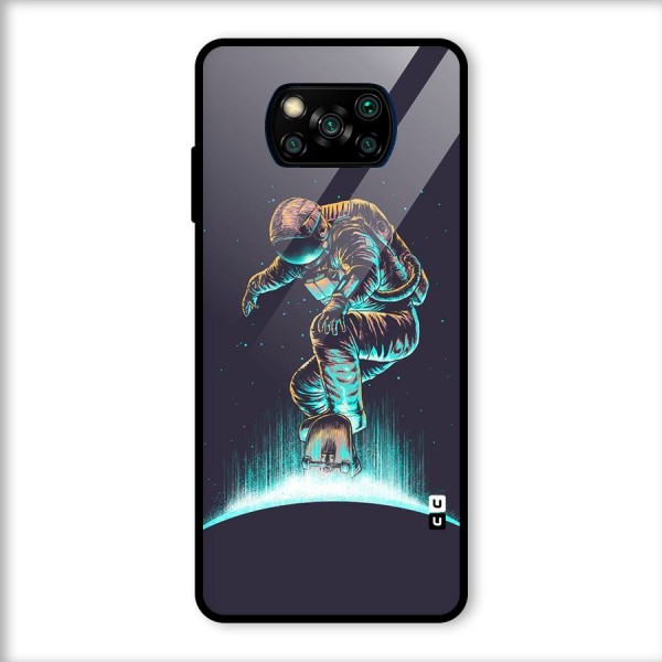 Rolling Spaceman Glass Back Case for Poco X3