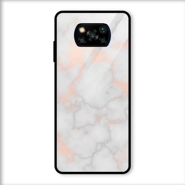 RoseGold Marble Glass Back Case for Poco X3