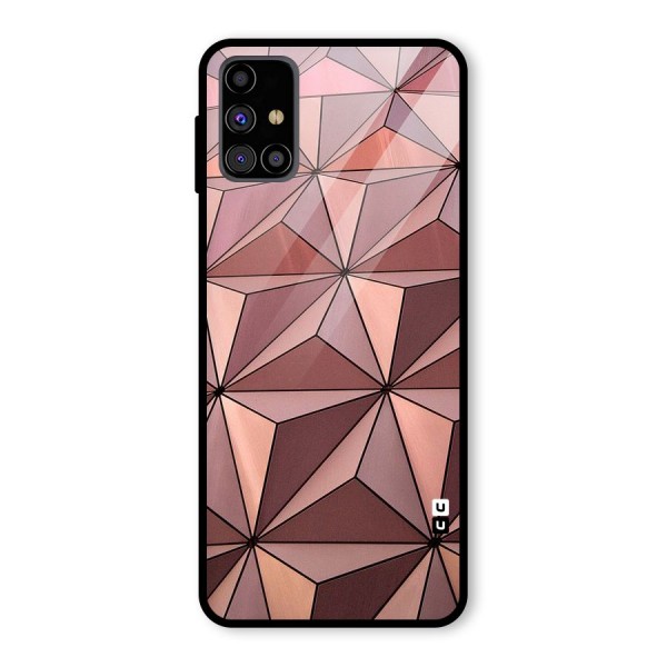 Rosegold Abstract Shapes Glass Back Case for Galaxy M31s