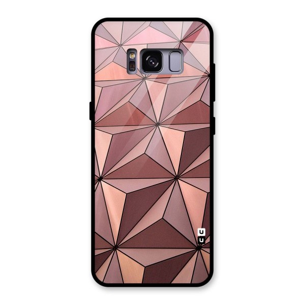 Rosegold Abstract Shapes Glass Back Case for Galaxy S8