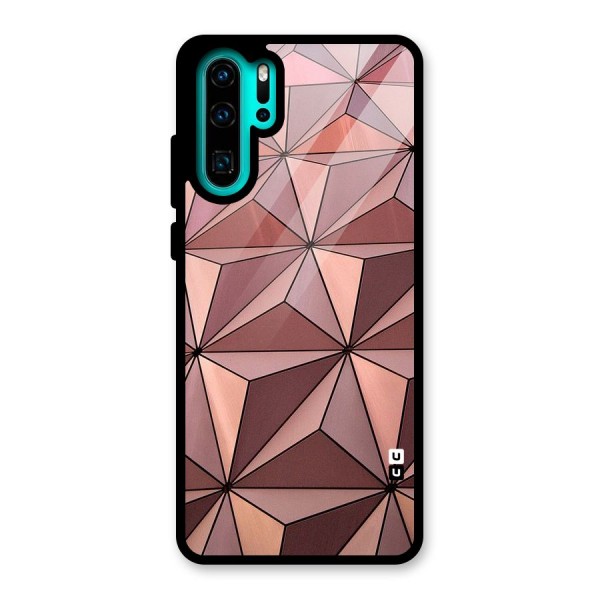Rosegold Abstract Shapes Glass Back Case for Huawei P30 Pro