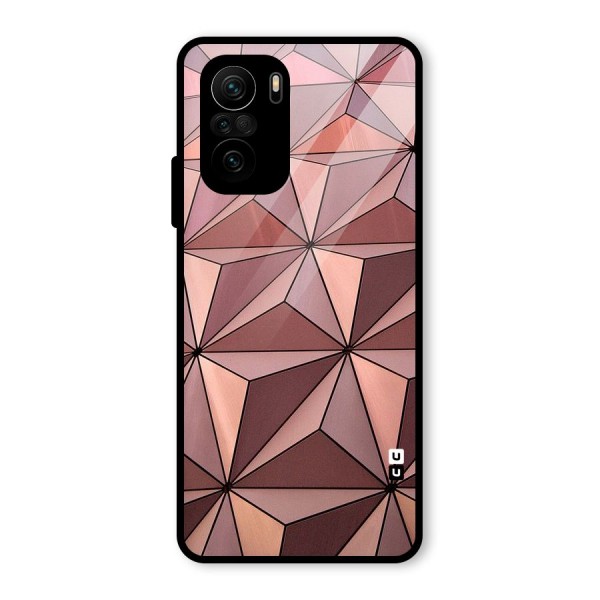 Rosegold Abstract Shapes Glass Back Case for Mi 11x