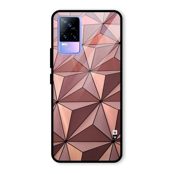 Rosegold Abstract Shapes Glass Back Case for Vivo Y73