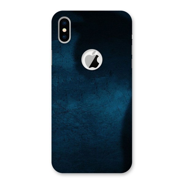 Royal Blue Back Case for iPhone XS Logo Cut
