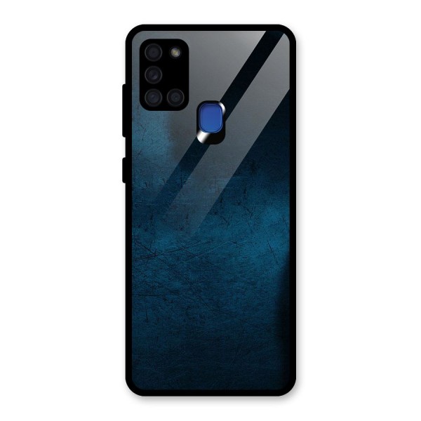 Royal Blue Glass Back Case for Galaxy A21s