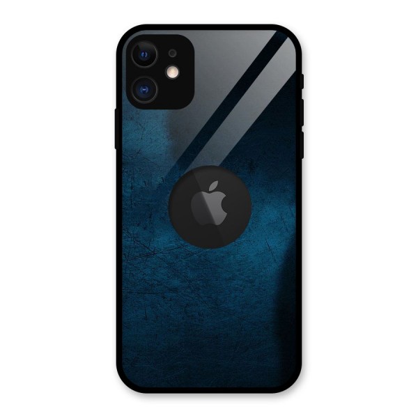 Royal Blue Glass Back Case for iPhone 11 Logo Cut