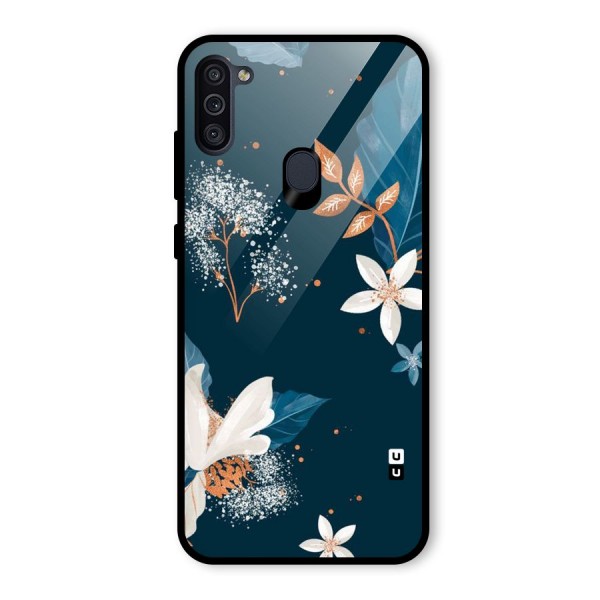 Royal Floral Glass Back Case for Galaxy M11
