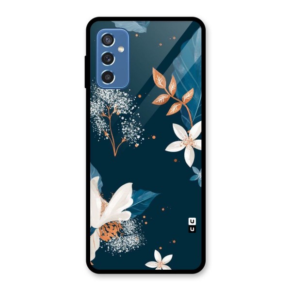 Royal Floral Glass Back Case for Galaxy M52 5G