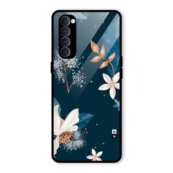 Royal Floral Glass Back Case for Oppo Reno4 Pro