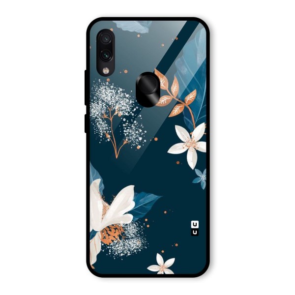 Royal Floral Glass Back Case for Redmi Note 7